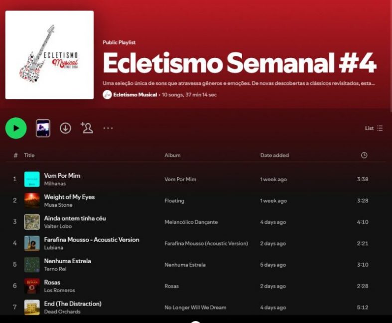 [Playlist] Ecletismo Semanal #4