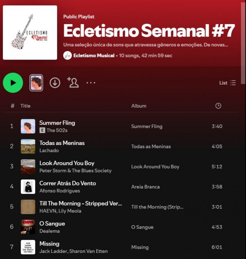 [Playlist] Ecletismo Semanal #7