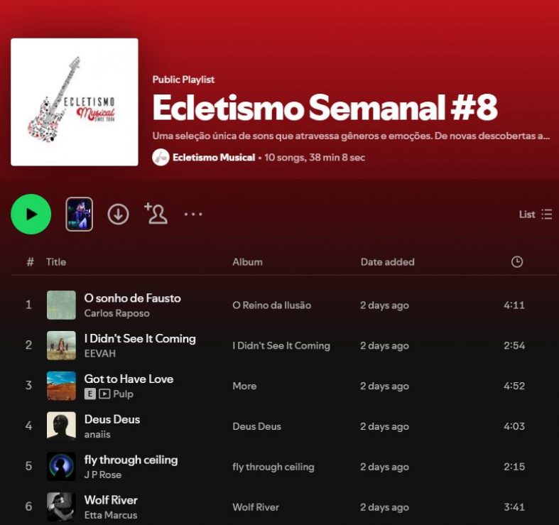 [Playlist] Ecletismo Semanal #8