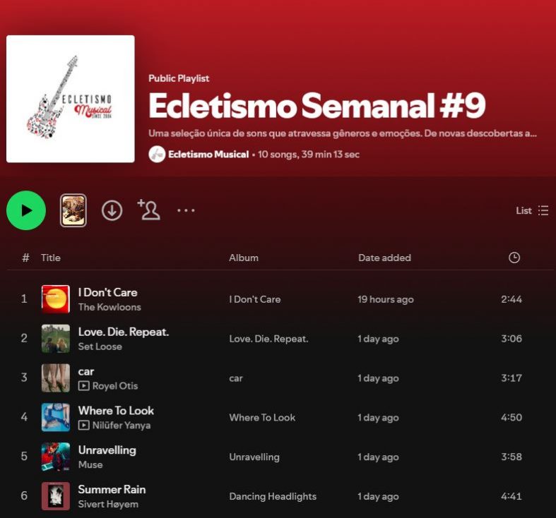 [Playlist] Ecletismo Semanal #9