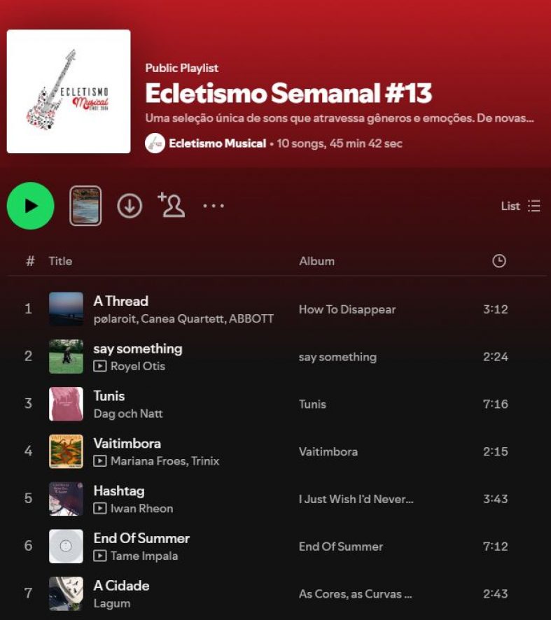 [Playlist] Ecletismo Semanal #13