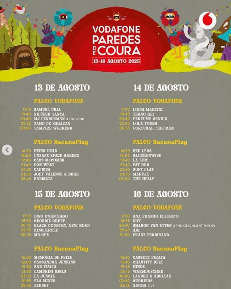 [Festival] Vodafone Paredes de Coura 2025 (Horários e Destaques)