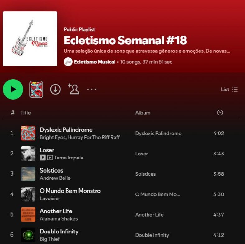 [Playlist] Ecletismo Semanal #18