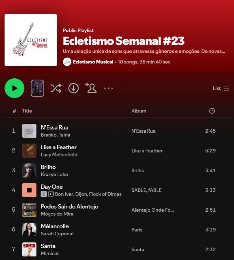 [Playlist] Ecletismo Semanal #23