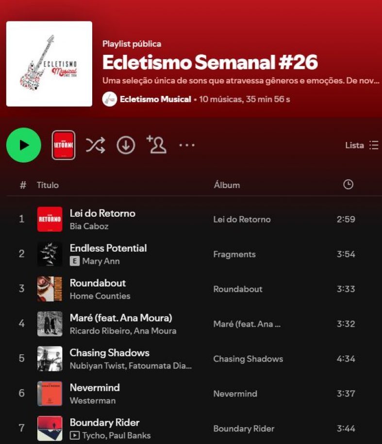 [Playlist] Ecletismo Semanal #26