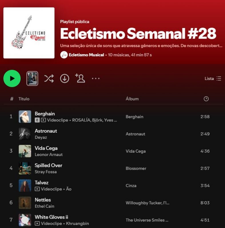[Playlist] Ecletismo Semanal #28