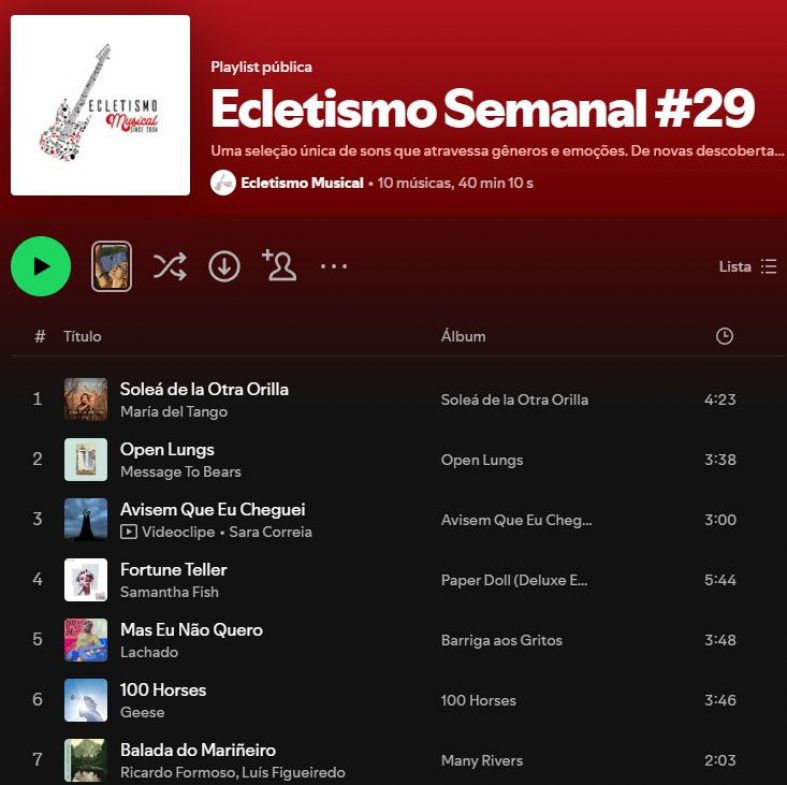 [Playlist] Ecletismo Semanal #29