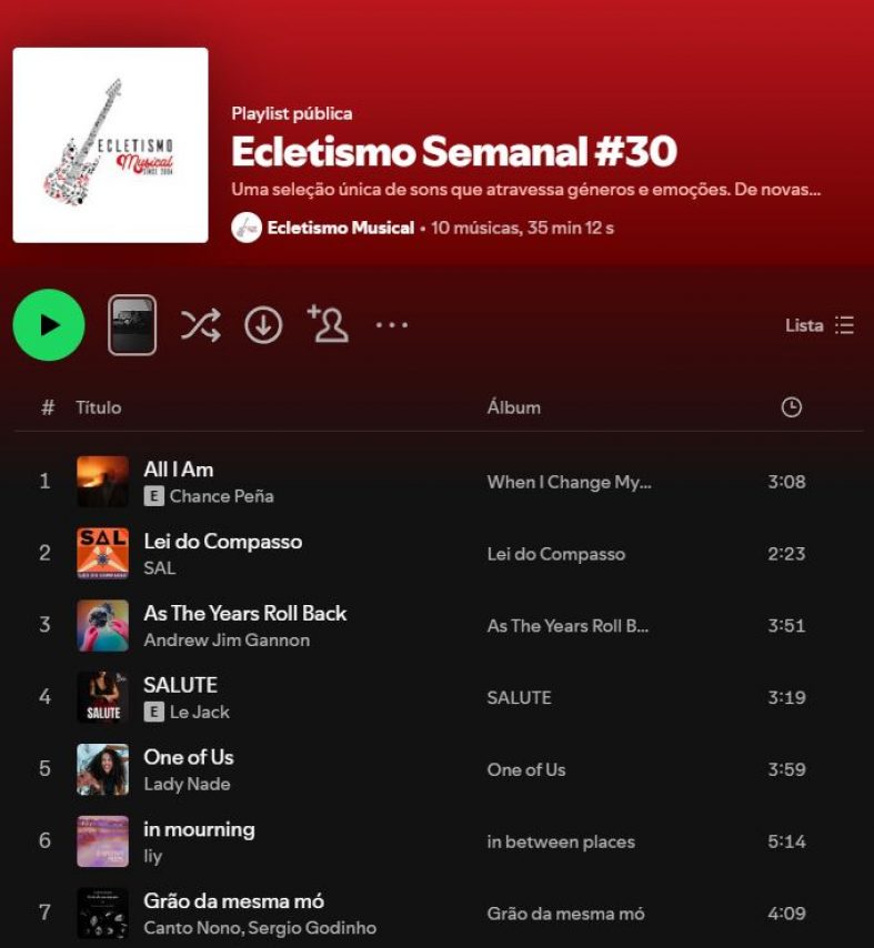 [Playlist] Ecletismo Semanal #30