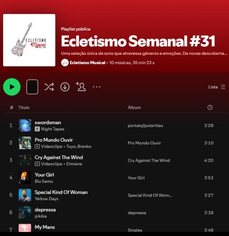 [Playlist] Ecletismo Semanal #31