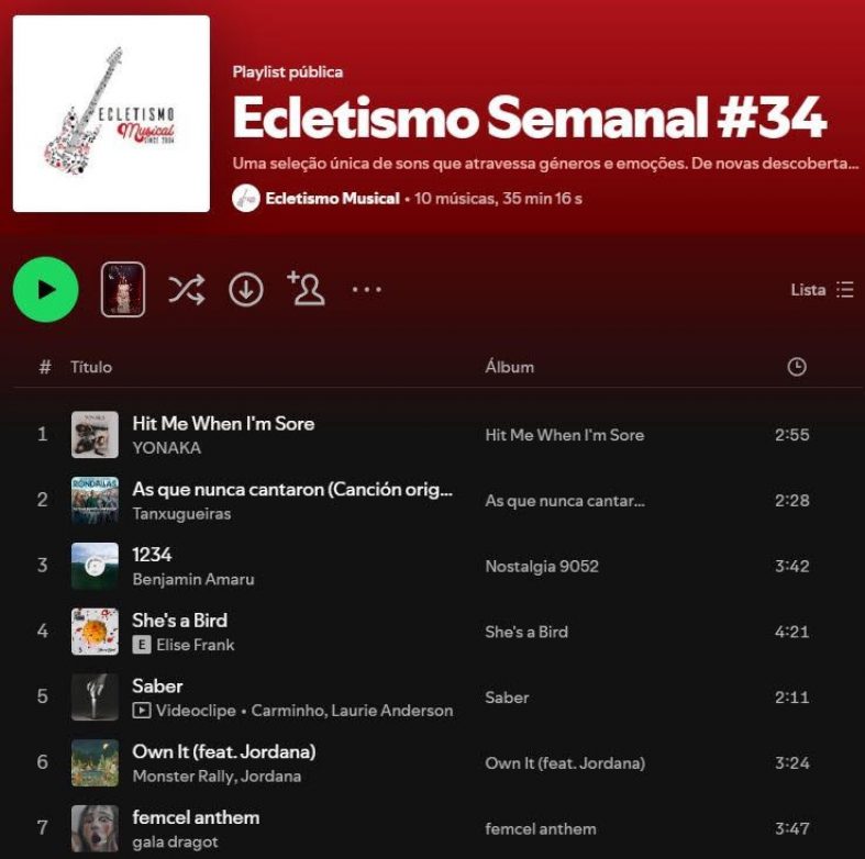 [Playlist] Ecletismo Semanal #34