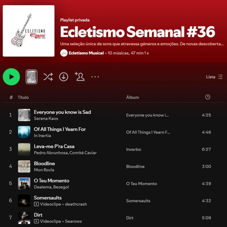 [Playlist] Ecletismo Semanal #36