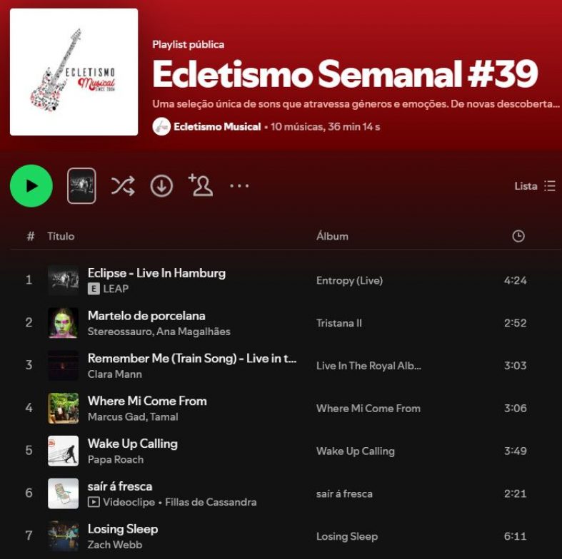 [Playlist] Ecletismo Semanal #39