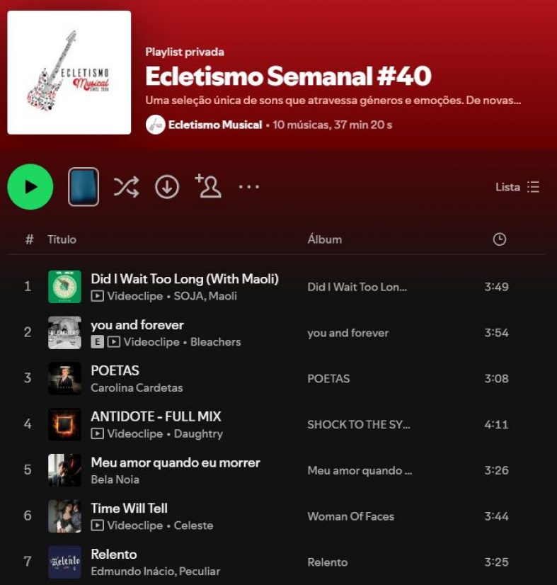 [Playlist] Ecletismo Semanal #40