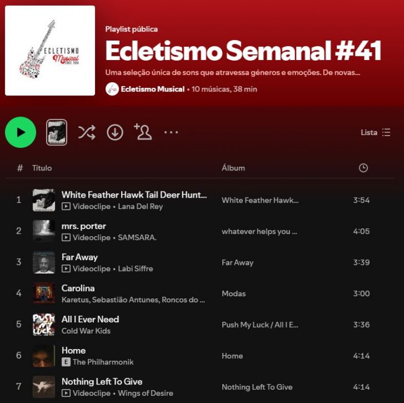 [Playlist] Ecletismo Semanal #41