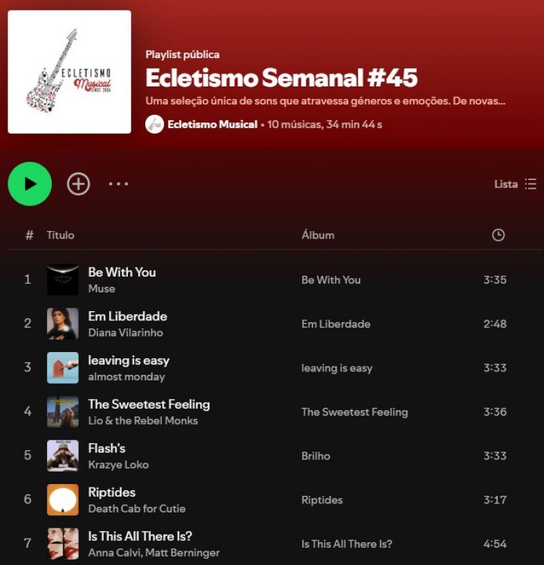 [Playlist] Ecletismo Semanal #45