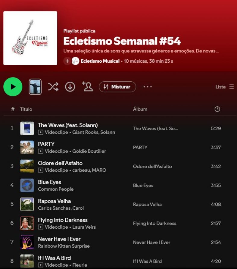 [Playlist] Ecletismo Semanal #54
