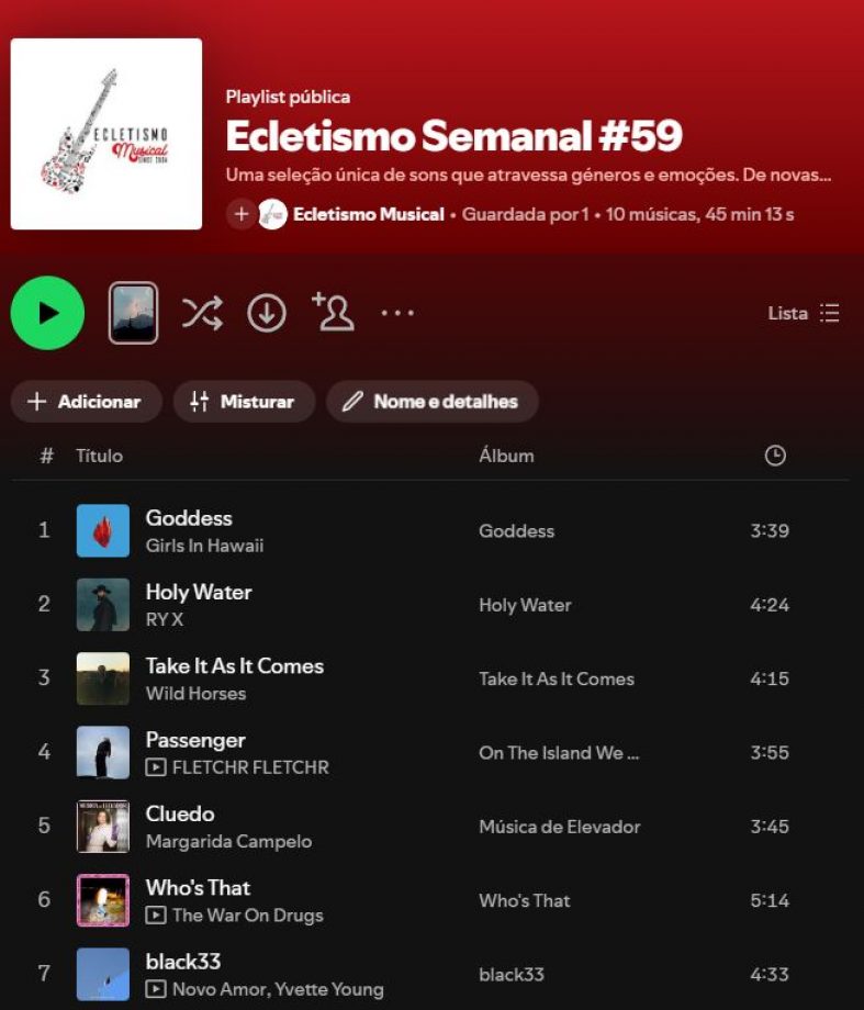 [Playlist] Ecletismo Semanal #59